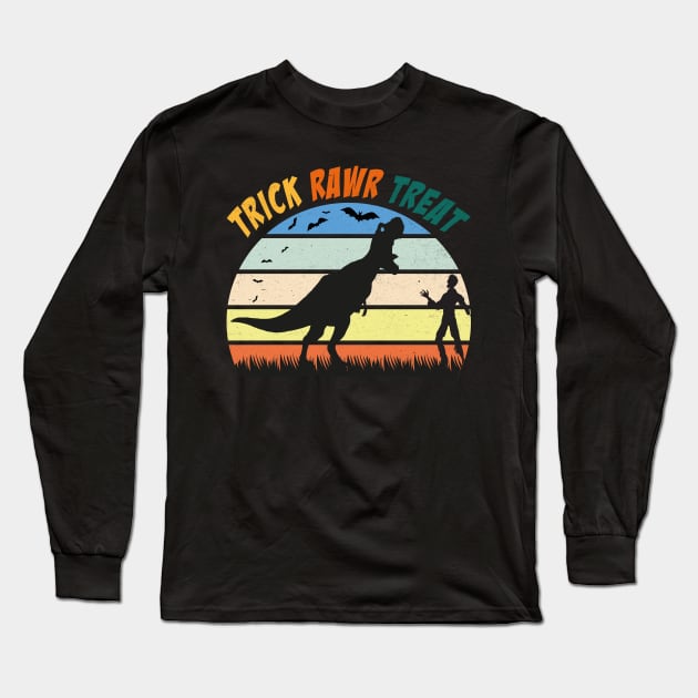 Trick Rawr Treat Long Sleeve T-Shirt by MZeeDesigns